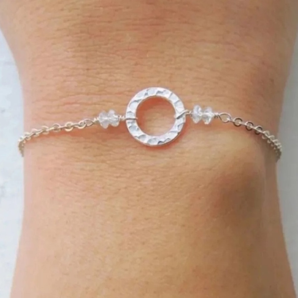 Handmade Circle of life sterling silver bracelet